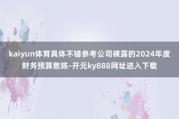 kaiyun体育具体不错参考公司裸露的2024年度财务预算敷陈-开元ky888网址进入下载