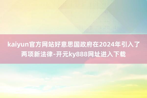 kaiyun官方网站好意思国政府在2024年引入了两项新法律-开元ky888网址进入下载