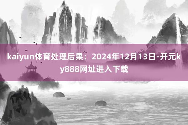 kaiyun体育处理后果：2024年12月13日-开元ky888网址进入下载