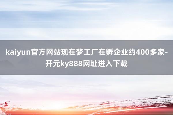 kaiyun官方网站现在梦工厂在孵企业约400多家-开元ky888网址进入下载