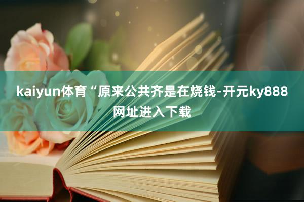 kaiyun体育“原来公共齐是在烧钱-开元ky888网址进入下载