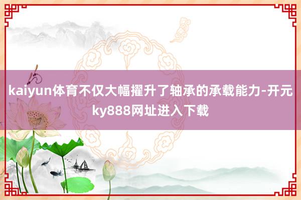 kaiyun体育不仅大幅擢升了轴承的承载能力-开元ky888网址进入下载