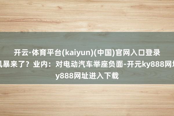 开云·体育平台(kaiyun)(中国)官网入口登录汽车行业风暴来了?业内:对电动汽车举座负面-开元ky888网址进入下载